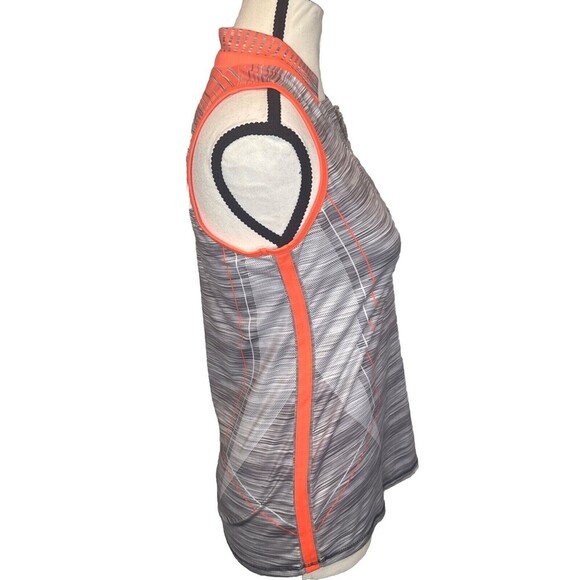 Lucky In Love Women's ORANGE GRAY WHITE Tank Tennis Golf Top Athletic Stretch-S - Picture 4 of 8